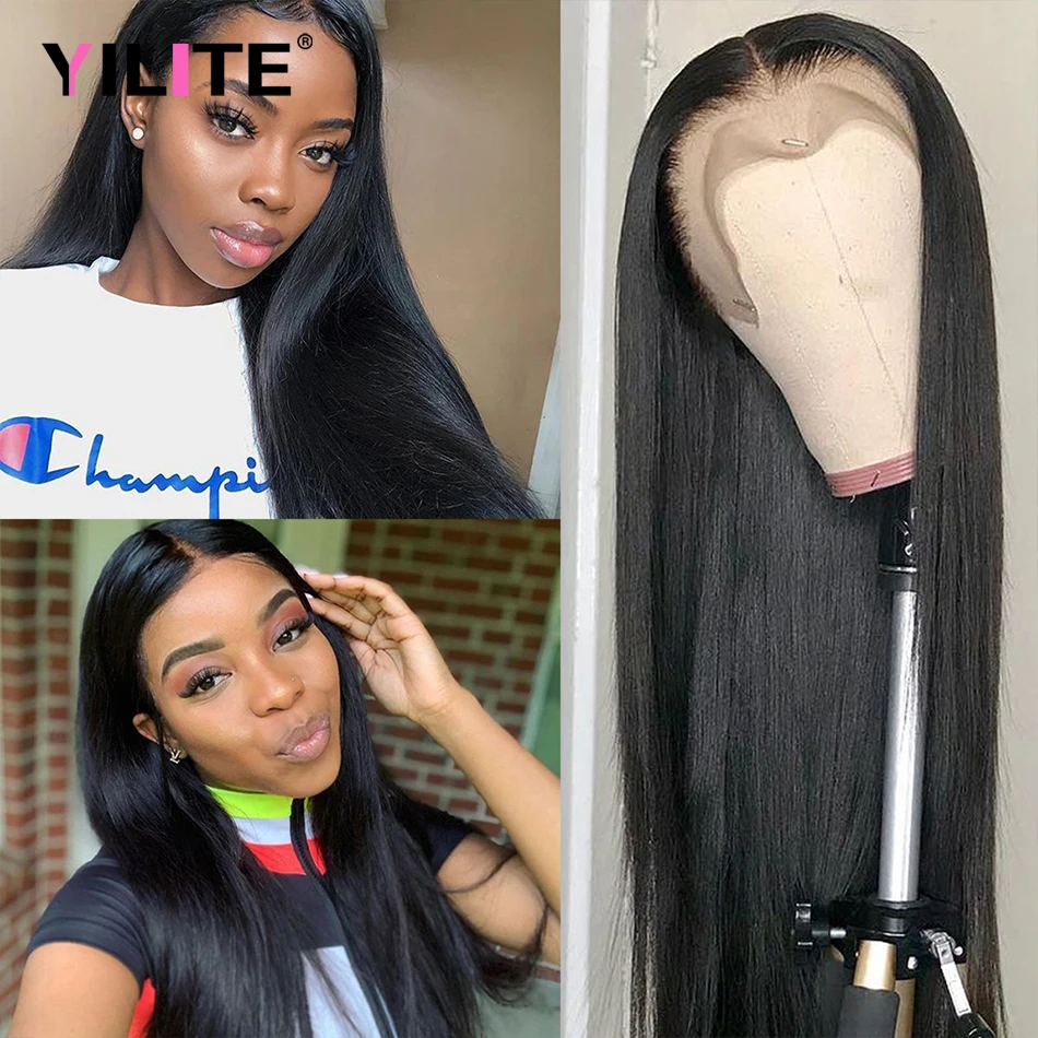 

Natural Black 13x4 Lace Frontal Human Hair Wigs Glueless Bone Straight Brazilian Human Hair Wigs Pre Plucked Baby Hair 28 Inch