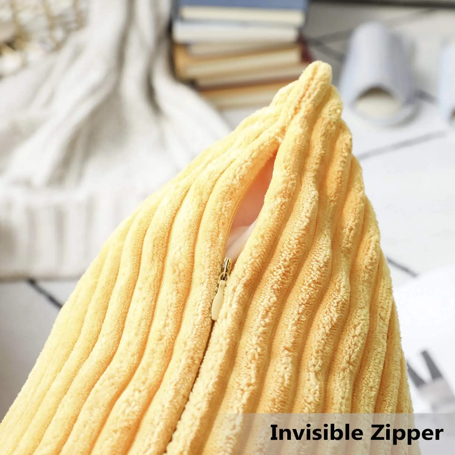 Supersoft Corduroy Cushion Cover Home Decor Pillow Covers Plain Striped Throw Pillow Case for Sofa Bed Living Room Decoration