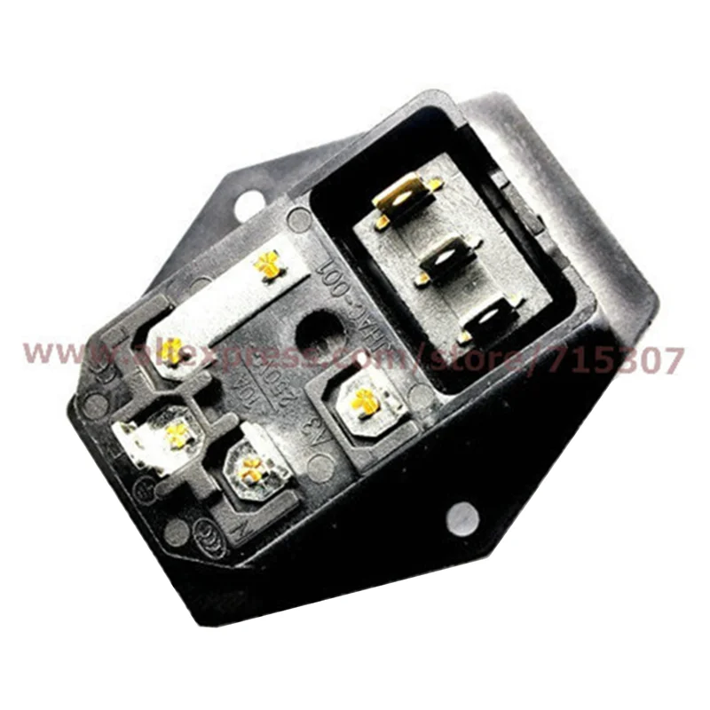 PHISCALE 3 шт. AC розетка выключатель с светильник и гнездо предохранителя 10A 250V 01|switch