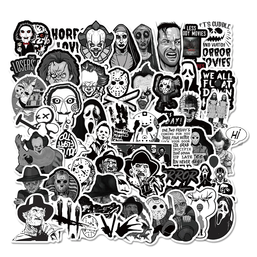 

10/50PCS Black White Style Coraline & the Secret Door Graffiti/La.casa.de.papel Stickers Laptop Luggage Guitar Decal Kids Toy