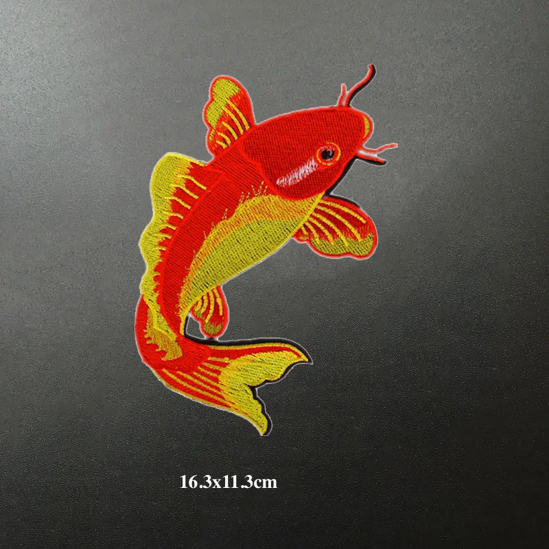 1 пара нашивок с красным карпом и рыбой аппликация для утюга аксессуары вышивки