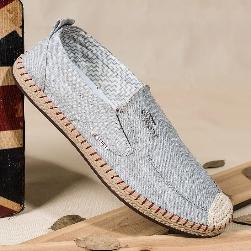 

Men's shoes spring cloth shoes middle-aged men's hand cloth shoes breathable soft sole casual shoes linen lazy shoes