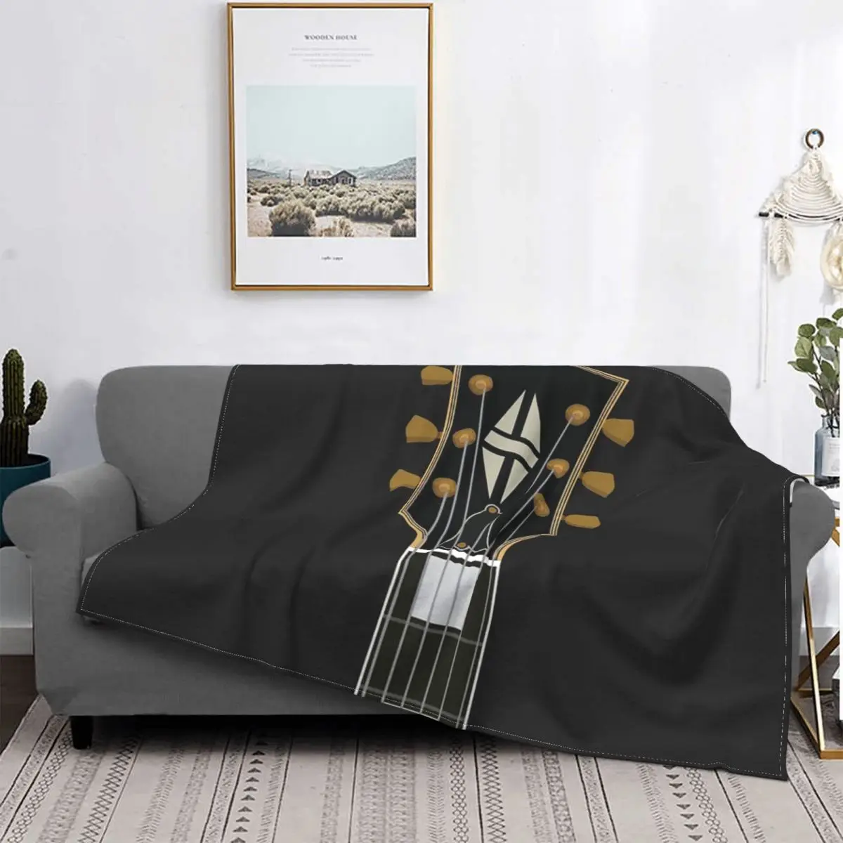 

Lp-Manta de guitarra personalizada, colcha a cuadros para cama, toalla, playa, verano, lino, algodón