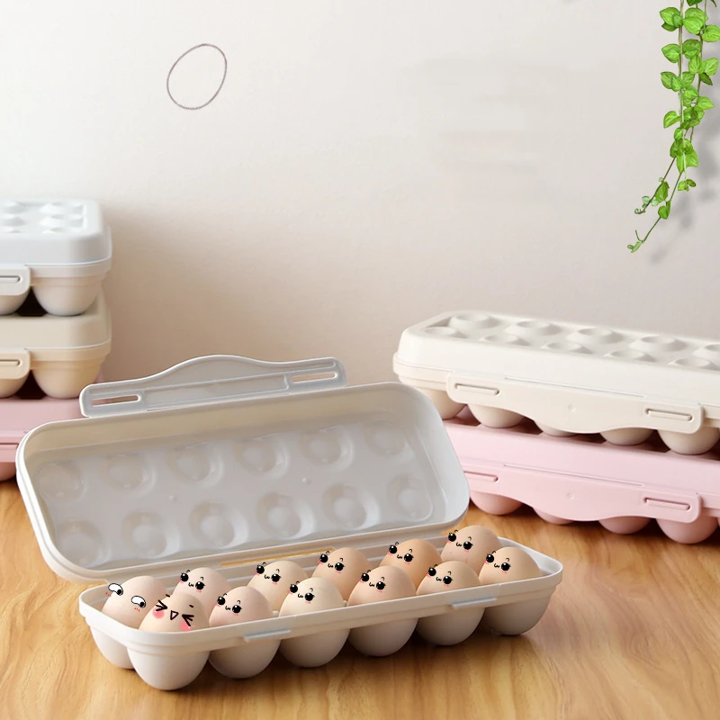 

Crash-proof 12, 18 Box Crisper Buckle Stacking Egg Box Kitchen Organizer and Storage Pantry Cabinet