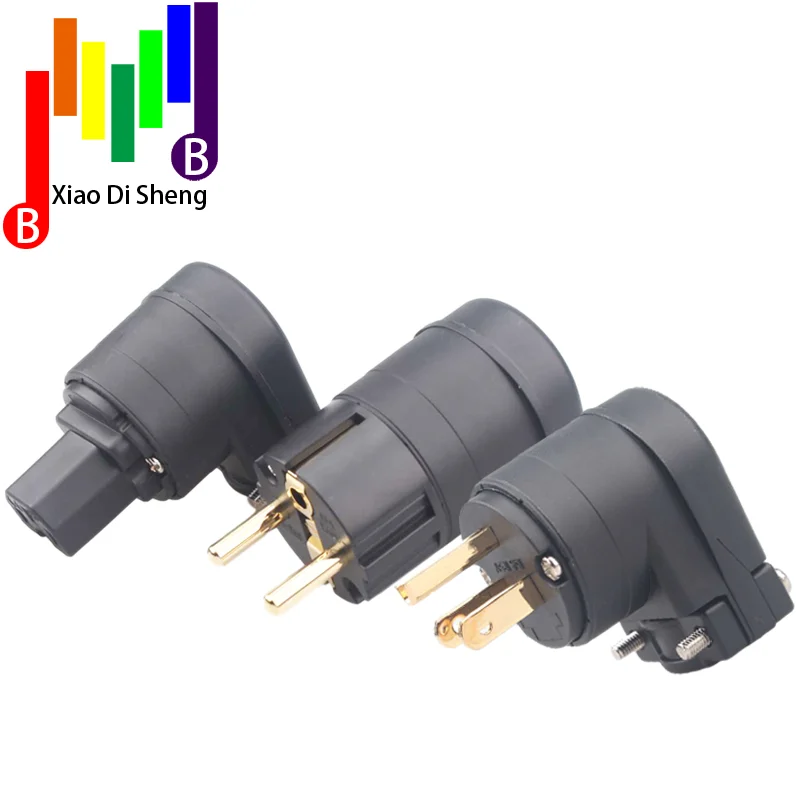 

Hi-end Hifi Audio Чистая медь покрытие золото электрический AC Женский штекер США IEC ЕС Британский разъем DIY Кабель