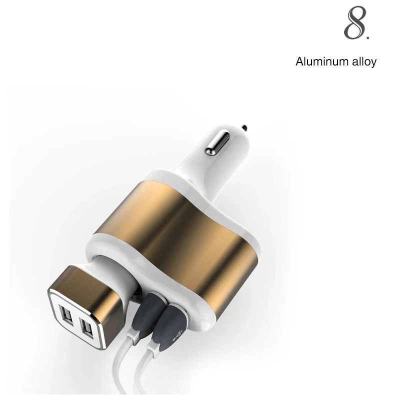 Устройство для автомобиля с двумя портами USB для зарядки для мобильного телефона, планшета, автомобильный-Зарядное устройство с двойным USB адаптер с указателем светильник сигареты светильник er разъем