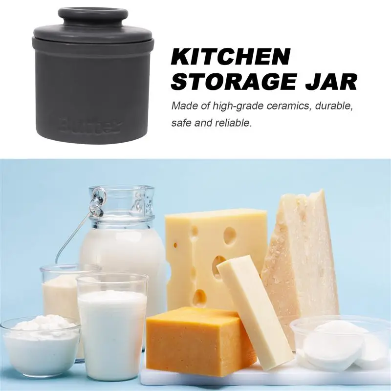 1pc Ceramic Storage Jar Home Kitchen Butter Cheese Container Can Dish Belt | Дом и сад
