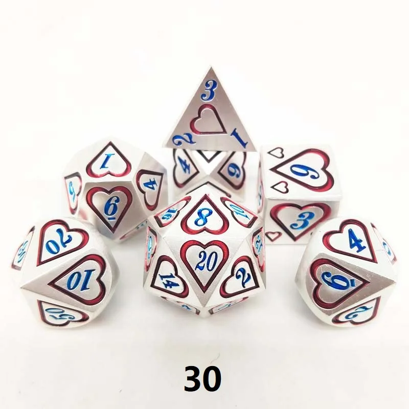 Новое поступление многогранные кубики rpg dnd 20 d6 набор Металлических Кубиков 7