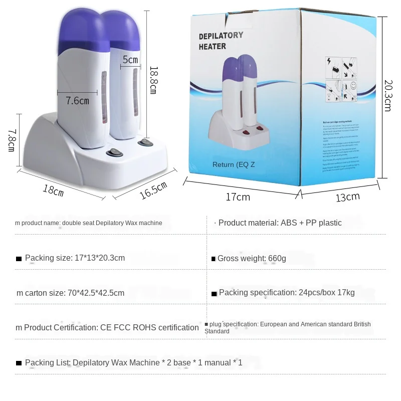 

110V/220V Double hair removal wax heater hair removal waxing machine salon beauty