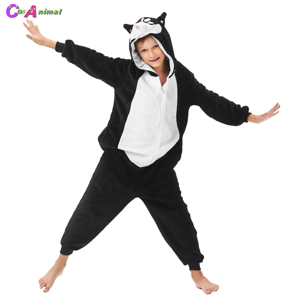 Детские кигуруми в виде Сибирского Хаски с мультяшными животными