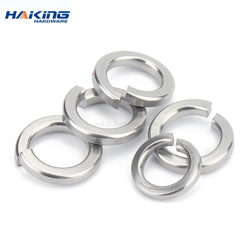 2-100pcs 304 Stainless Steel Spring Split Lock Washer Elastic Gasket M2 M2.5 M3 M4 M5 M6 M8 M10 M12 M16 M20 M24 Locking Washers