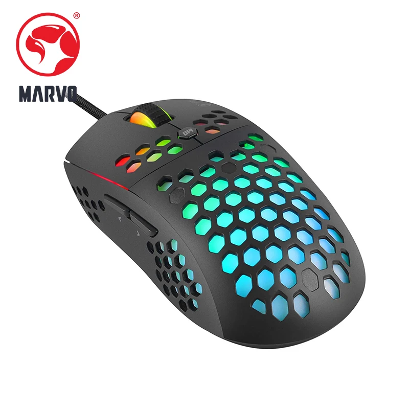 Игровая мышь MARVO G961 6 программируемых кнопок RGB подсветка 12000 DPI оптический датчик