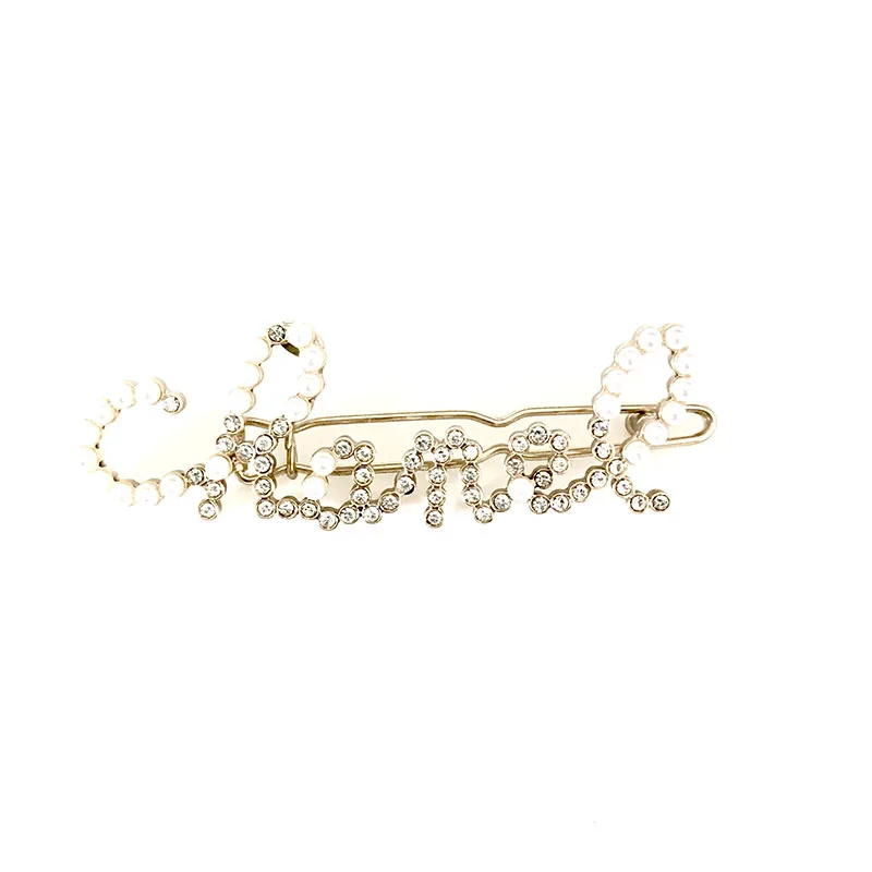 

New 2021 Summer New Show Fashion Temperament Side Clip Drill Small Fresh Copper Hairpin Fashion Letter Hair Ornament Female