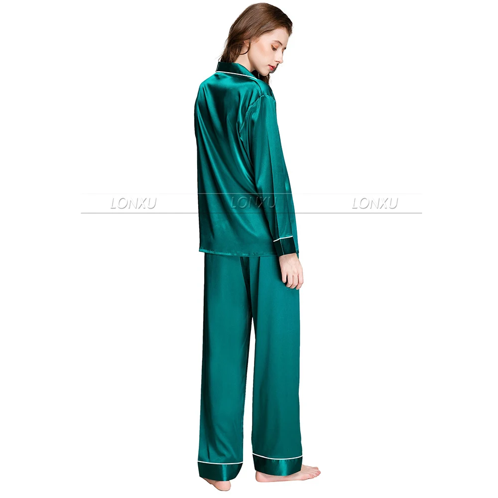 

Womens Silk Satin Pajamas Pyjamas Set Sleepwear Loungewear U.S.S6,M8,M10,L12,L14,L16,L18,L20 S ~3XL Plus Size