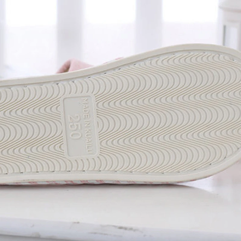 Indoor linen slippers antiskid thick soled men and women's home floor shoes spring and Autumn