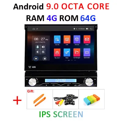 4G 64G IPS 4G+64G Octa core Android 9.0 Univeral One din Car radio Multimedia Player GPS Navigation 7" IPS HD Retractable Autoradio AUX-IN - Цвет: 4G 64G IPS
