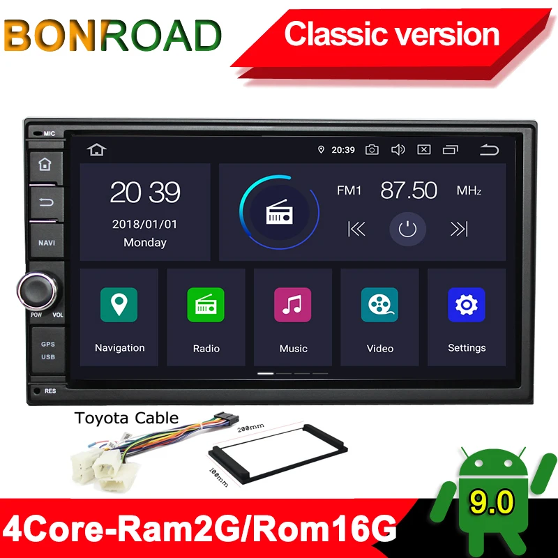 Bonroad " 2Din Android 9,0 Автомобильный мультимедийный плеер для Nissan для hyundai для Kia gps-навигация, радио, стерео-видео(без DVD - Цвет: C-PX30 For Toyota
