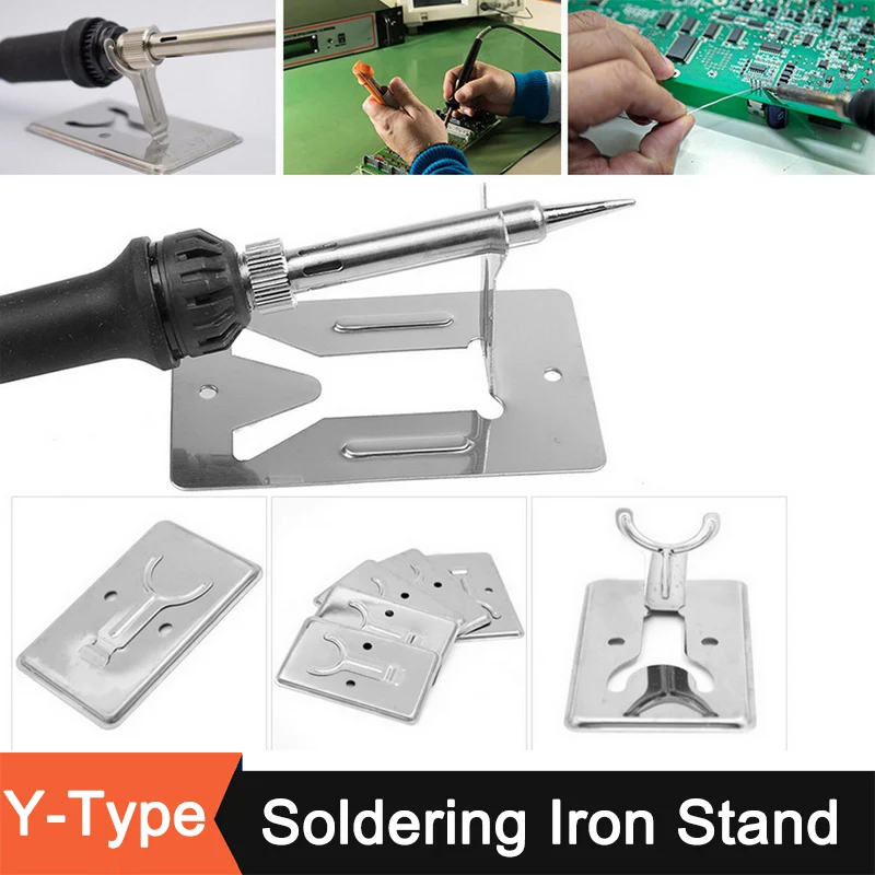 

New 50x80mm Simple Soldering Iron Stand Y-Type Electric Soldering Iron Support Frame Stand Cleaner Electric Iron Fittings
