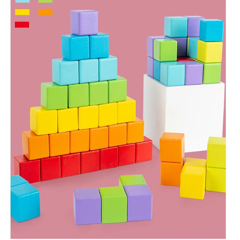 

Children's cube block puzzle space three dimensional thinking training toy cube block mathematics teaching aid