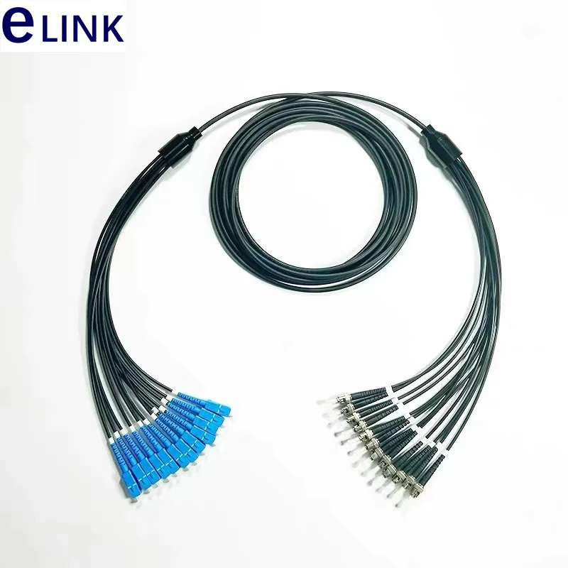 60M 12 cores LSZH Fiber optic Patchcords 12C Armored LC SC FC ST 6.0mm Armored patch lead cable Outdoor SM FTTA jumper 12 fiber