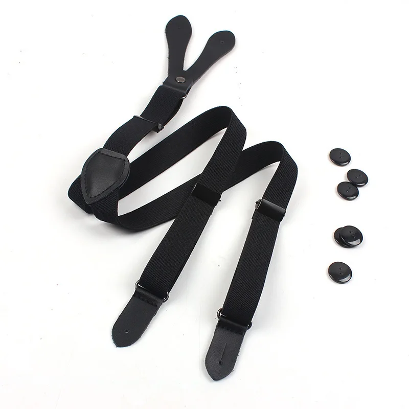 Регулируемые лямки для мужчин и женщин черные Y образные пуговицы эластичный