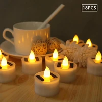18 in a box solar electronic candle light with remote battery includedtealights remote candele flickering yellow flash