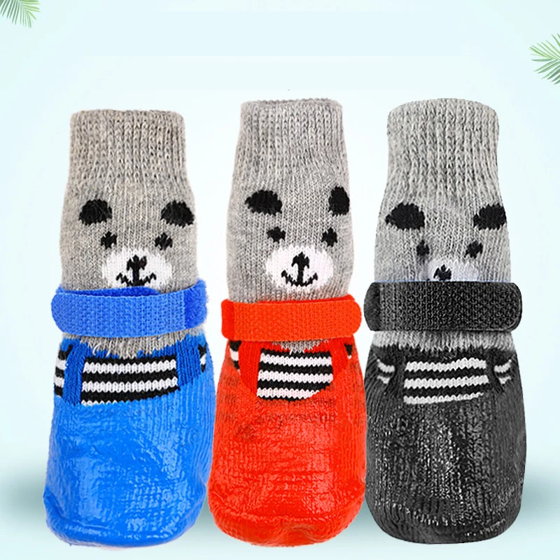 

Dog Shoes and Socks Wool Knitted Shoes Cover Dog Shoes Non Slip Soft Bottom Plastic Dog Shoes Pet Shoes and Socks Boots Chiens