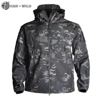 han wild outdoor soft shell fleece jacket hiking jacket waterproof hunting windbreaker coat camping fishing tactical clothing