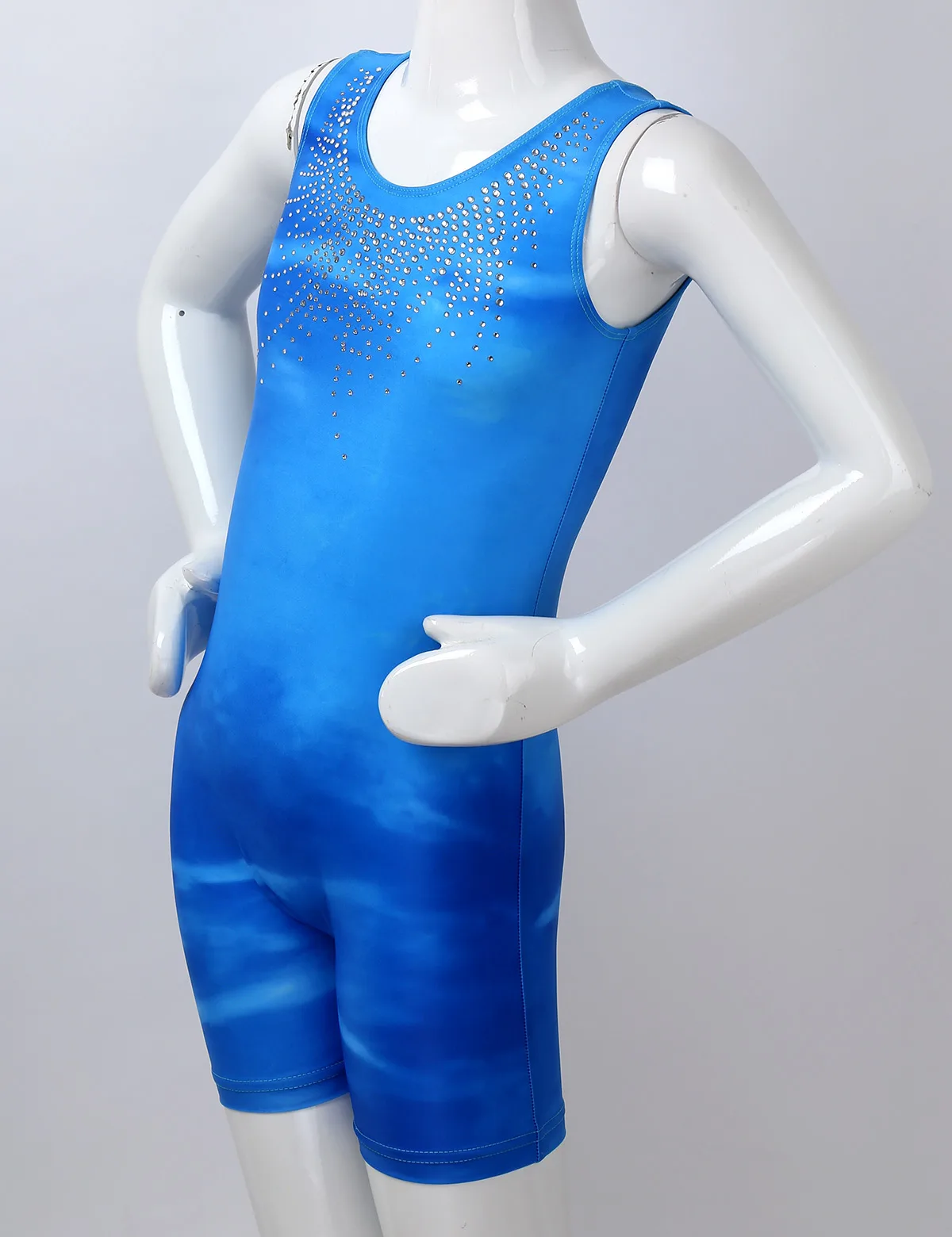 Балетный купальник для девочек детские шорты блестящий Сияющий стразы без