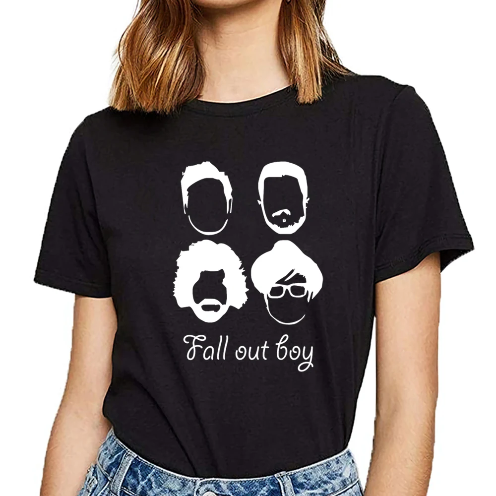 Женская футболка с принтом лица повседневная черная короткая для мальчиков на