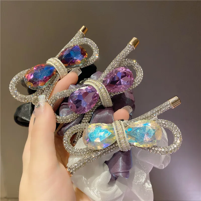 

Super Shiny Colorful Stone Elastic Hair Bands Hair Tie Korea Hair Accessories Rubber Band Crystal Gum For Hair Scrunchies