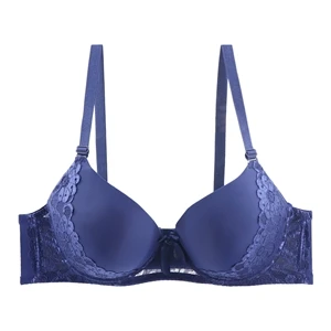 Z18-Blue Xiushiren, кружевные бюстгальтеры, женские, пуш-ап, одноцветные, сексуальные, плюс размер 44, 46, 48, 50, C, D, бюстгальтер, полная чашка, на косточках, Soutien Gorge, Мягкое хлопковое белье - Цвет: Z18-Blue