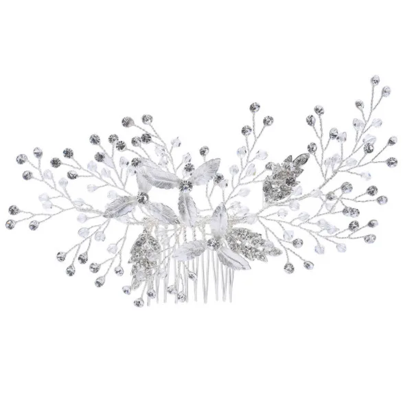 

Leaves crystal Comb women party crown bride Hair Accessories Wedding Tiara