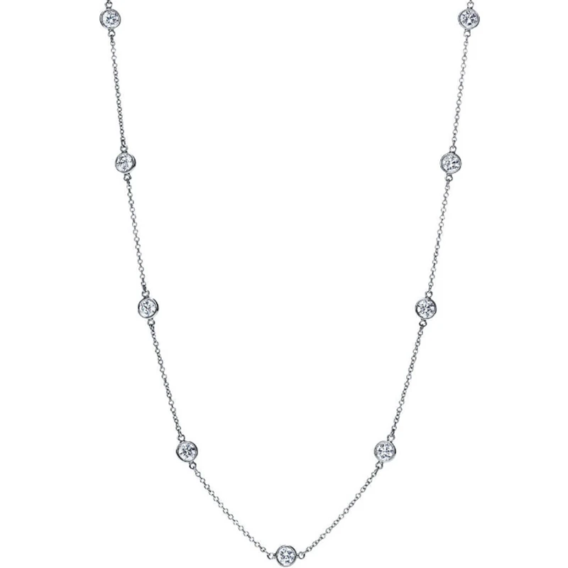 

TIFFON 1:1 S925 Sterling Silver Genuine 7 Zircons Chain Necklace Women Fine High-End Jewelry Lovers Birthday Holiday Party Gift