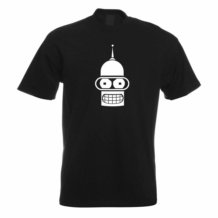 Футболка с принтом головы робота Бендера роботеады дизайнерская футболка на