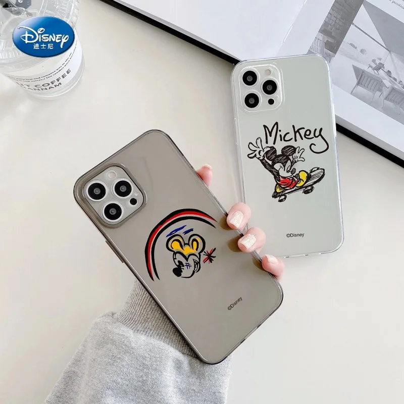 

Fashion Disney Graffiti Mickey Mouse Minnie Phone Case For iphone 12pro 7 8 Plus 11 12 Pro Max X XR XSMAX Case Clear Soft Cases