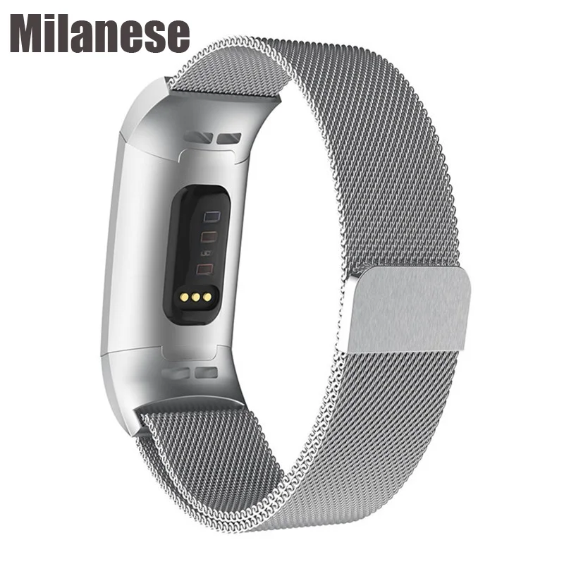 Миланский магнитный ремешок для Fitbit Charge 3 для Charge 2 фитнес-браслет из нержавеющей стали спортивные часы сменный металлический браслет