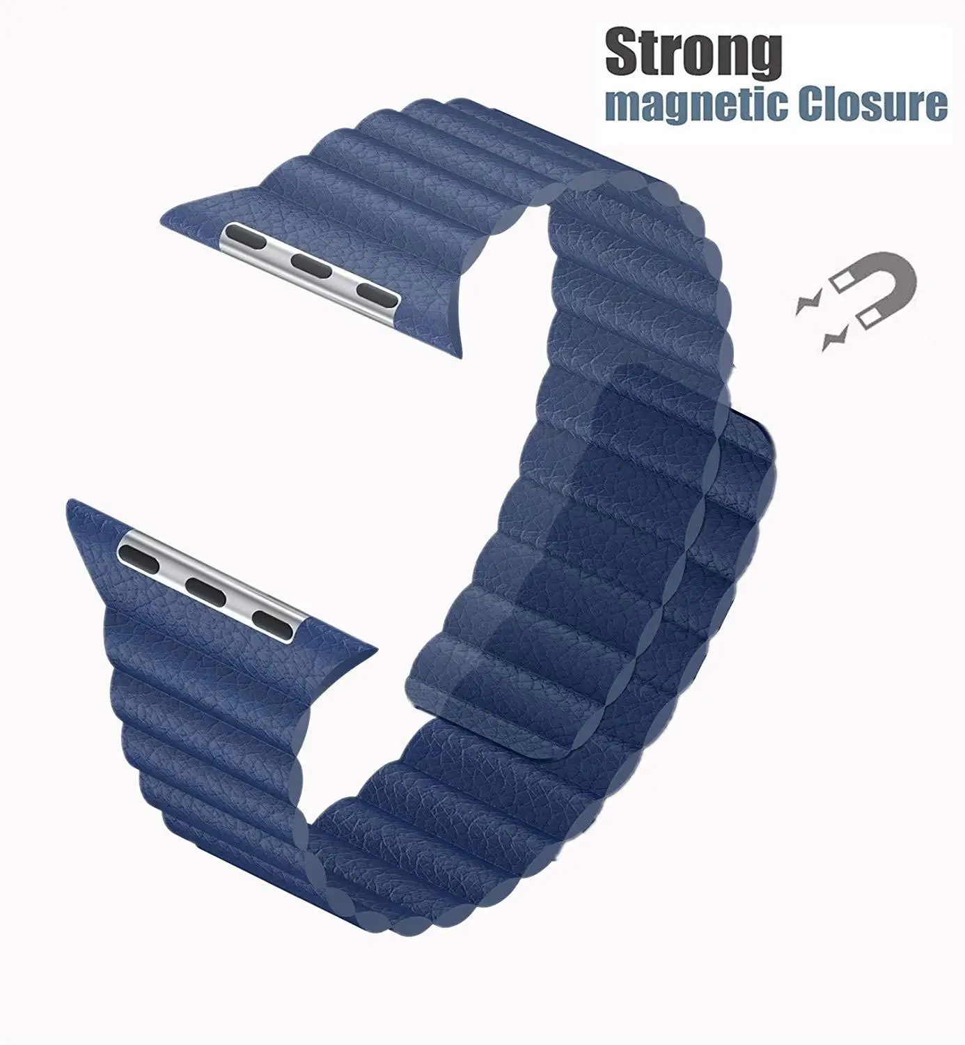 Ремешок кожаный для Apple Watch Band 44 мм 42 40 38 браслет с сильной магнитной застежкой iWatch