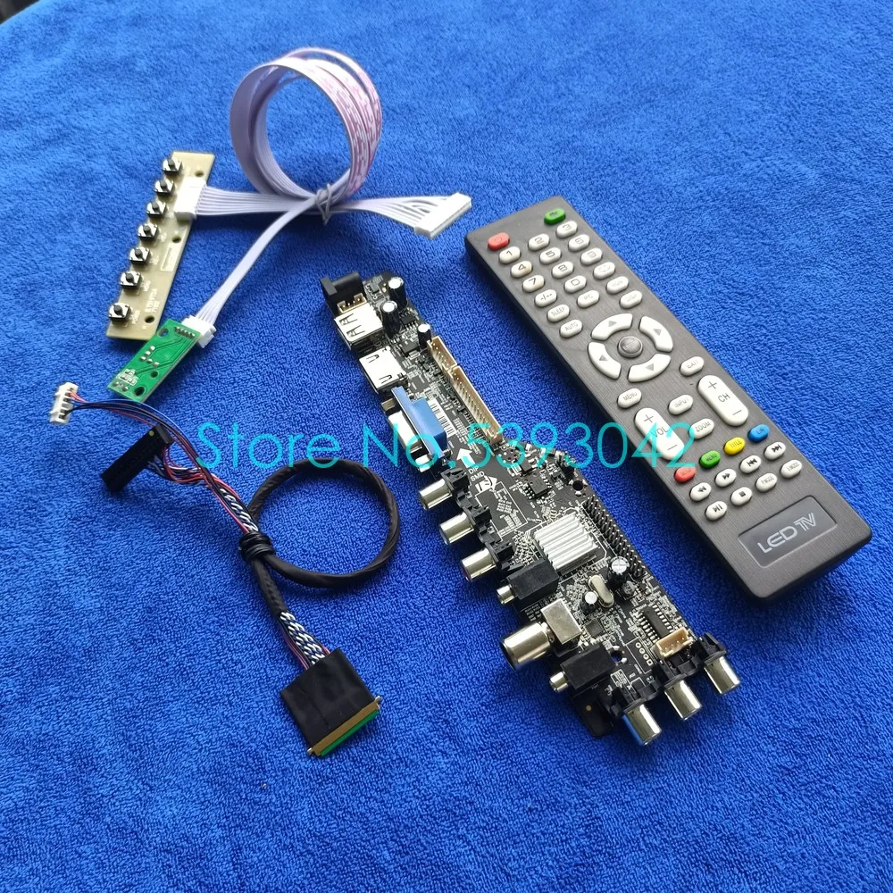 

1366*768 Digital Signal LCD Screen Universal Control Card Kit LVDS 3663 DVB 40 Pin Fit CLAA156WA11A/CLAA156WB11A USB+VGA+AV
