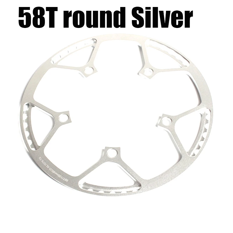 58T round Silver Litepro Сверхлегкий 130 BCD 45T 47T 53T 56T 58T A7075 сплав BMX цепное кольцо складной велосипед BMX цепное колесо велосипед шатун зуб - Цвет: 58T round Silver
