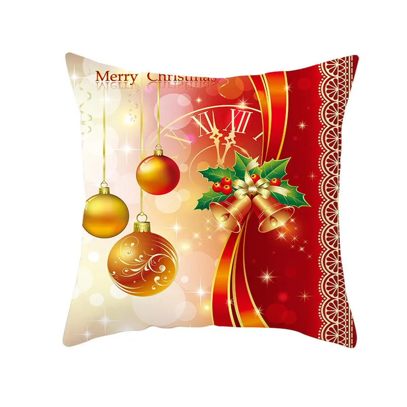 

Fuwatacchi Red Pattern Cushion Cover Christmas Style Pillow Cover Home Sofa Car Decorative Throw Pillowcase 45x45cm Double