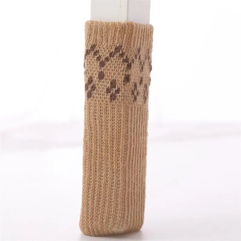 

4 Pcs Thicken Table Chair Foot Leg Knitting Cover Protector Socks Sleeve Protector Good Scalability Non-Slip Wear Leg Socks