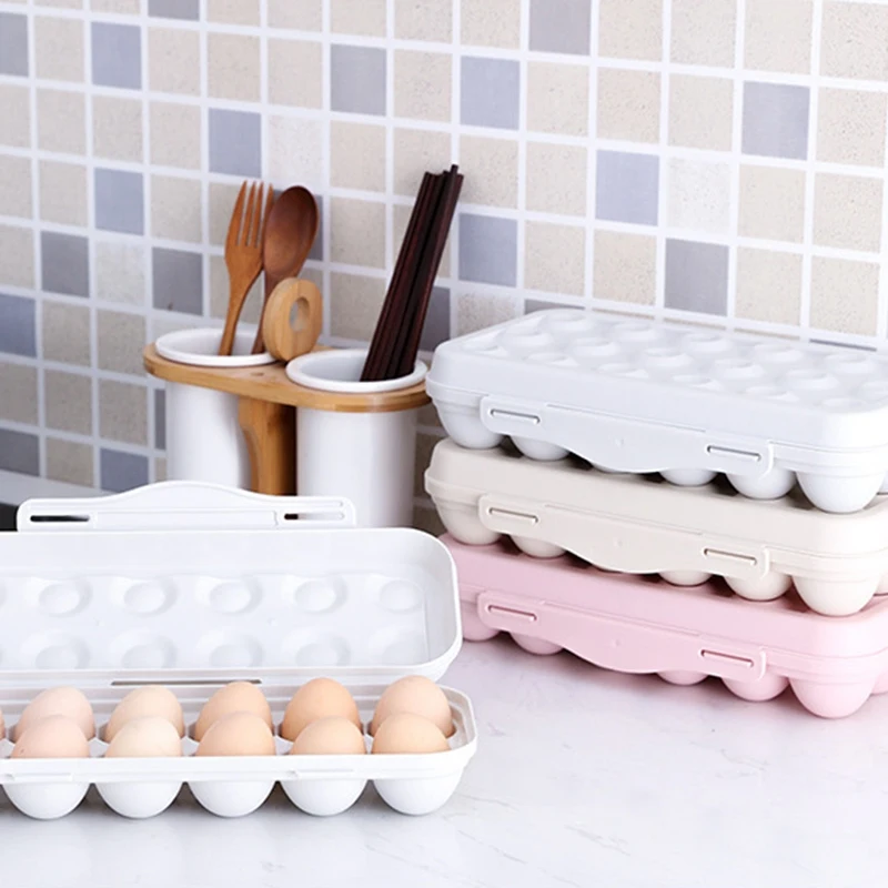 

2Pcs 18 Grids Egg Storage Box Portable Anti-Collision Egg Storage Box Refrigerator Shatterproof Egg Box Refrigerator Organizer