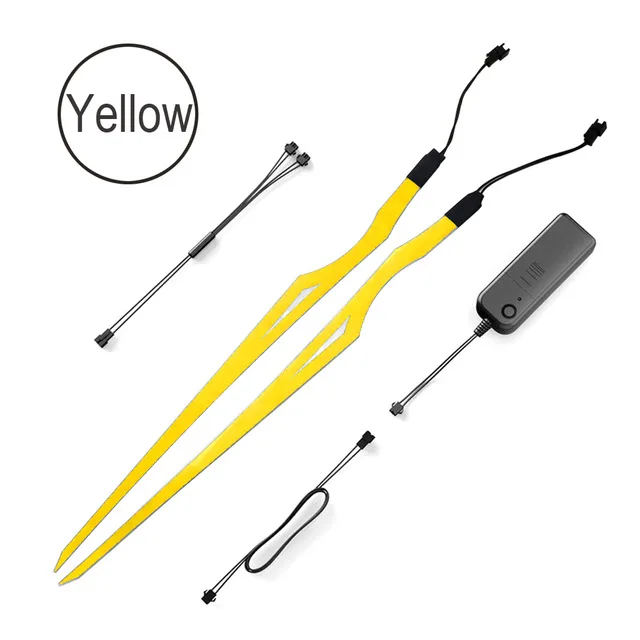 Yellow Мотоциклетный шлем светильник водонепроницаемый светодиодный EL холодный светильник ночного вождения световой модифицированный светильник наклейка на шлем - Цвет: Yellow