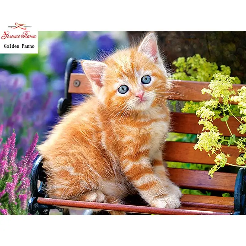 Kit De Bordado Do Gato De Diamante Diamante Pintura Quadrado Completo Animal Decorao Presente Para Casa