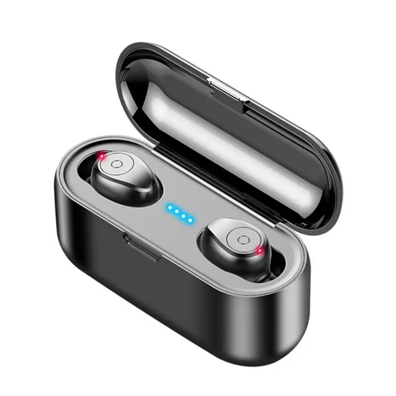 02 Настоящие беспроводные наушники Bluetooth V5.0 F9 TWS наушники с микрофоном светодиодный дисплей с 2000 мАч Внешний аккумулятор Спортивная гарнитура - Цвет: 02