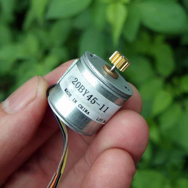 20BY45 микро-20 мм шаговый двигатель DC12V 2-фазный 4-проводной точность Шаговый двигатель 18 градусов с медной шестерни DIY фото принтер