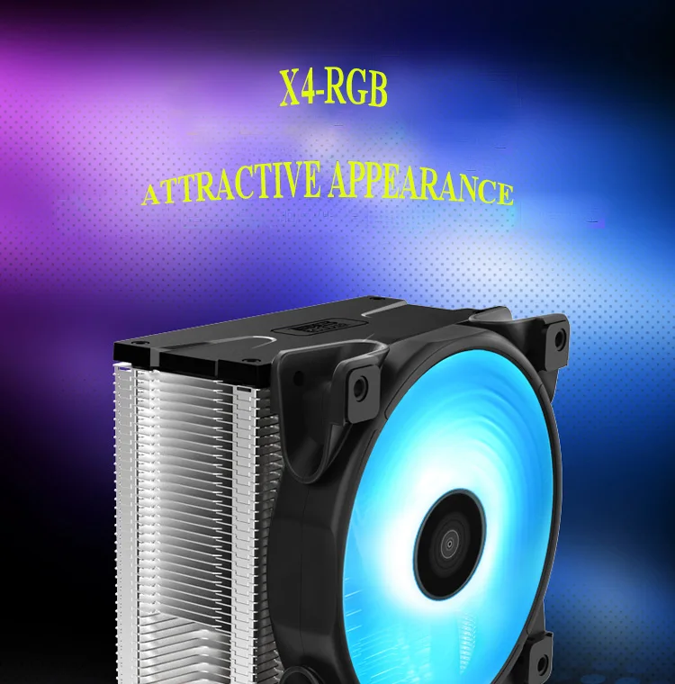 Pccooler RGB кулер для процессора AMD/AM4/INTEL1150 1151, PWM 4PIN 120 мм/12 см вентилятор охлаждения с 4 медными тепловыми трубками