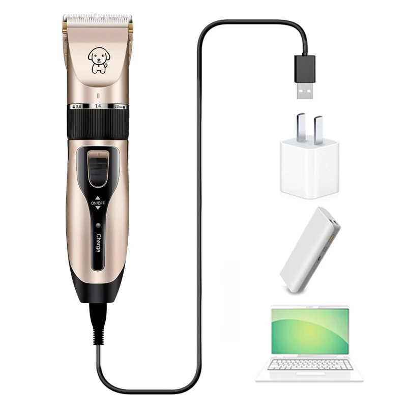 

Professional Pet Electric Clipper Low Noise Dog Shaver for Large Medium Small Dog or Cat Dog Grooming Kit Metal Cordless Clipper