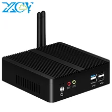 XCY Fanless Mini PC Intel Celeron J1900 Quad Cores 8GB RAM 128GB SSD 300M WiFi Gigabit LAN HTPC Support Windows 10 Linux